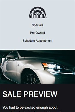 Auto Dealership template - Mobile